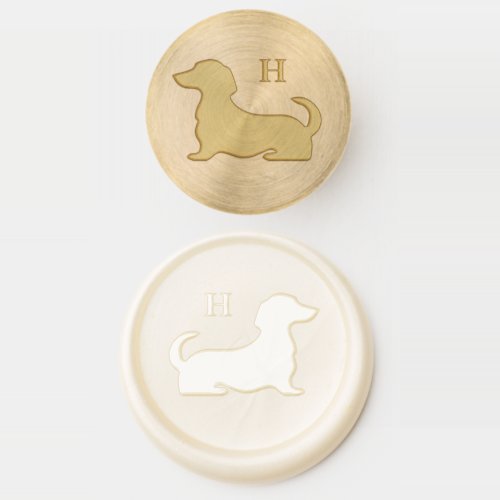 Doxin Dachshund dog silhouette Initial design Wax Seal Stamp