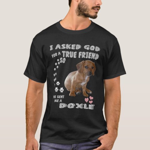 Doxle Dog Mom Pet Costume Beagle Dachshund Dad C T_Shirt