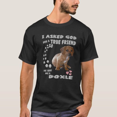 Doxle Dog Mom Pet Costume Beagle Dachshund Dad C T_Shirt