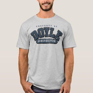 DOYLE CONSTRUCTION, Athletic tee, GRAY BLUE WORN T-Shirt