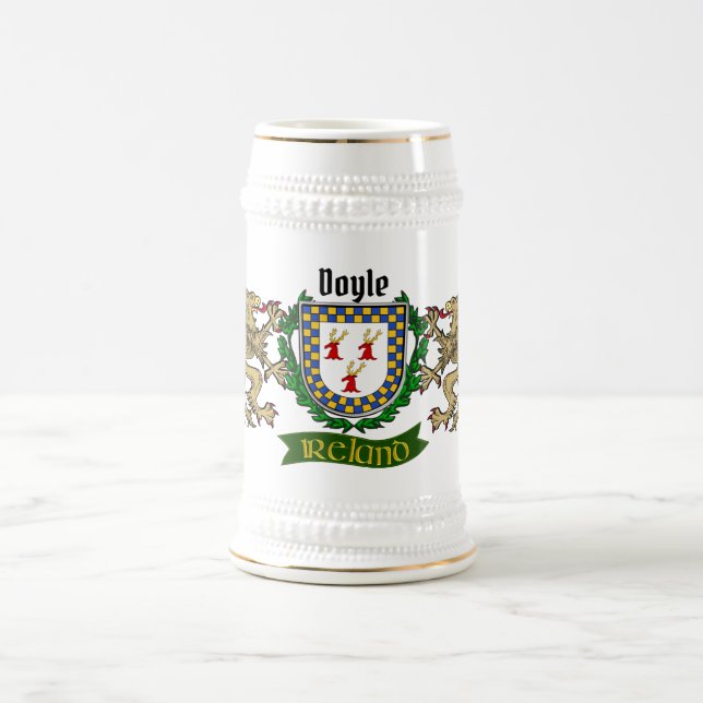 Doyle/O'Doyle Irish Shield Personalized Beer Stein (Center)