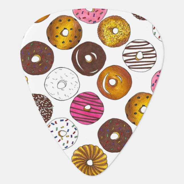 Dozen Donut Doughnut Breakfast Donuts Print Foodie Guitar Pick (Front)
