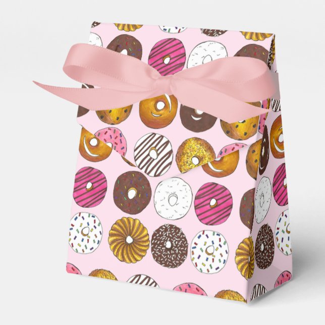 Dozen Donuts Doughnuts Breakfast Junk Food Foodie Favor Boxes (Front Side)