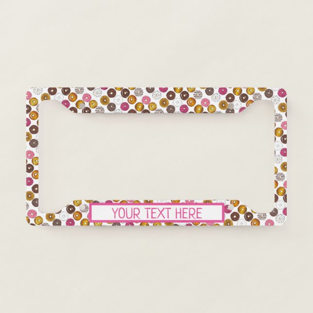 Dozen Donuts Doughnuts Breakfast Junk Food Foodie License Plate Frame (Front)