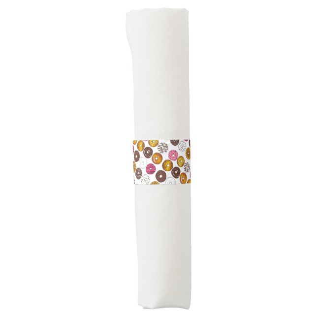Dozen Donuts Doughnuts Breakfast Junk Food Foodie Napkin Bands (Front)