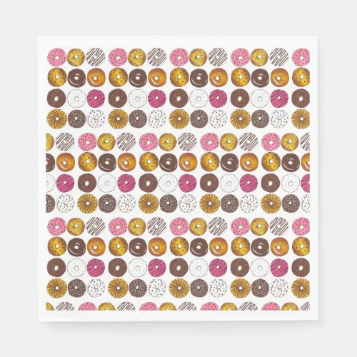 Dozen Donuts Doughnuts Breakfast Junk Food Foodie Napkins