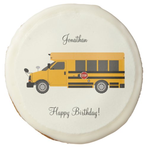 Dozen Happy Birthday School Bus Sugar Cookies