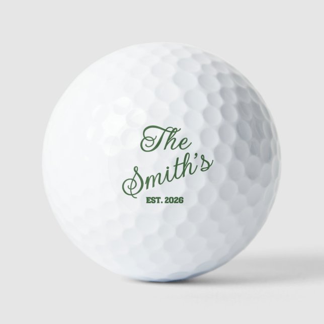 Dozen Personalized Golf Balls with Name & Year (Front)