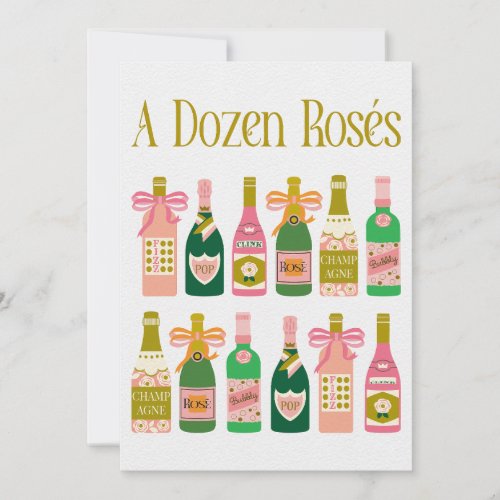 Dozen Ross Pink Champagne Bottles Pop Fizz Clink