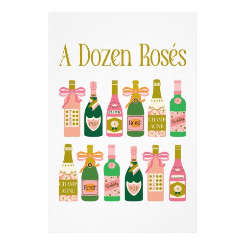 Dozen Ross Pink Champagne Bottles Pop Fizz Clink Photo Print