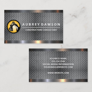 Dozer Arm Plated Steel Metal Trim Business Card