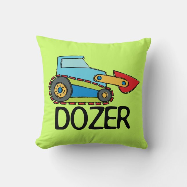 Dozer Throw Pillow (Front)