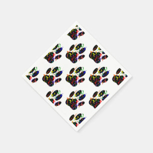 Dpg Paw Prints Confetti And Party Streamer Pattern Napkins