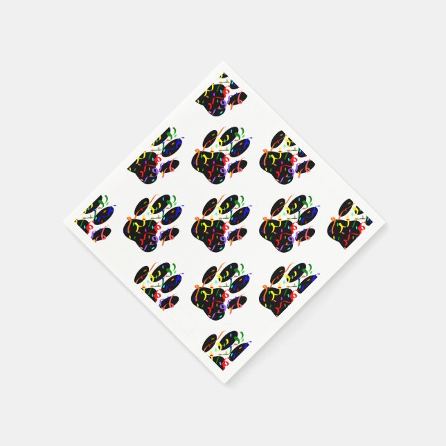 Dpg Paw Prints Confetti And Party Streamer Pattern Napkins (Corner)