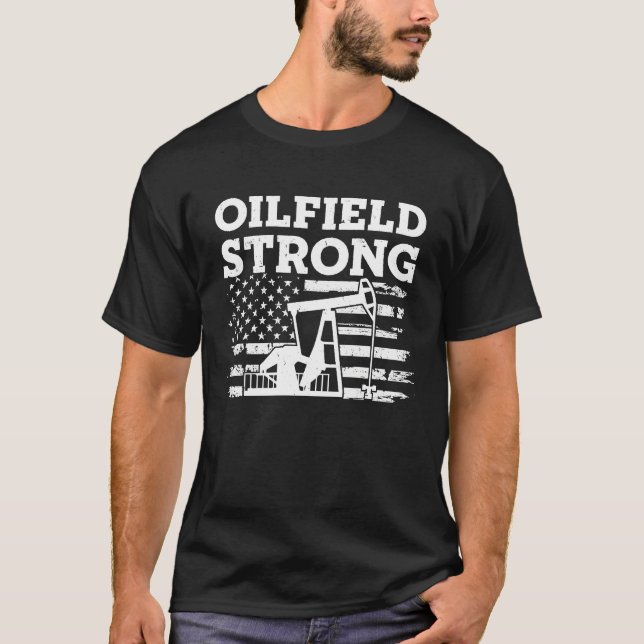 dPMJ Oilfield Strong USA Pride Oilfield Worker 4Th T-Shirt (Front)