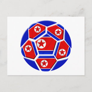 DPR North Korea flag soccer ball lovers gifts Postcard