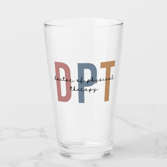 DPT Doctor of Physical Therapy Physical Therapist Glass (Front)