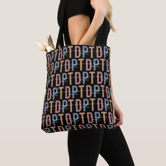 DPT Doctor of Physical Therapy Physical Therapist Tote Bag (Close Up)