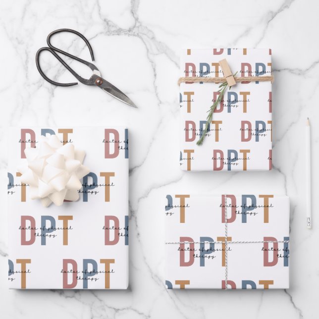 DPT Doctor of Physical Therapy Physical Therapist Wrapping Paper Sheets (Front)