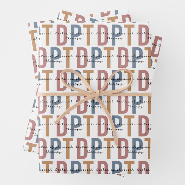 DPT Doctor of Physical Therapy Retro Pattern Wrapping Paper Sheets (In situ)