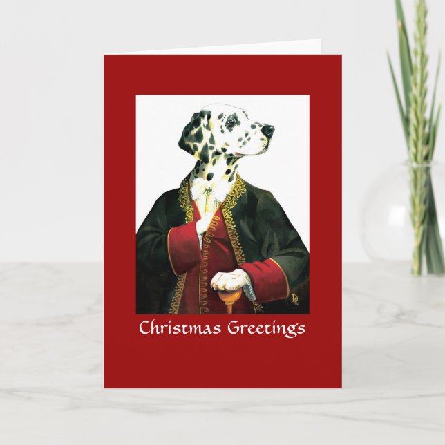 DR004 Dalmation, Christmas Greetings Holiday Card (Front)