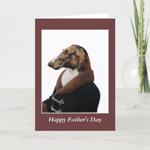 DR133 Borzoi Russian Hound Happy Fathers Day Card