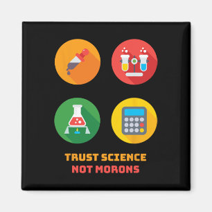 Dr. Anthony Fauci Trust Science Not Morons Retro V Magnet
