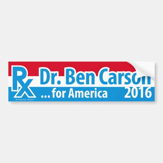 Dr. Ben Carson 2016 - Prescription for America Bumper Sticker (Front)
