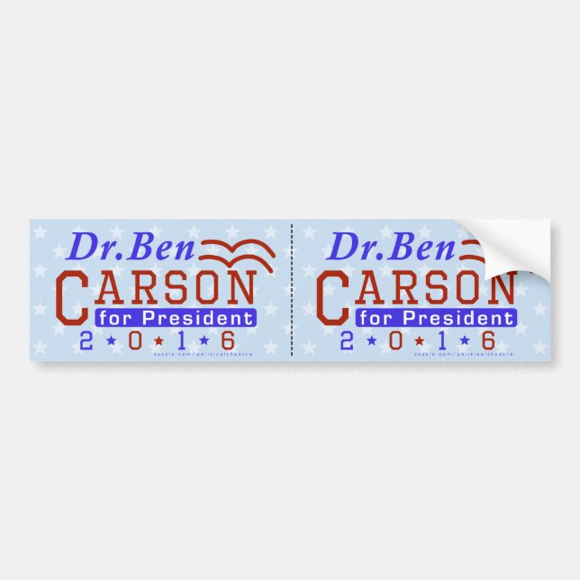 Dr. Ben Carson President 2016 Election Republican Bumper Sticker (Front)