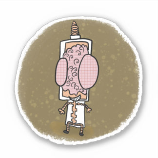 Dr. Brain Comic Book Style Sticker