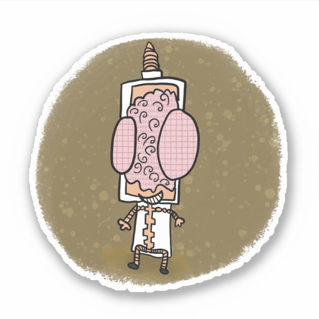 Dr. Brain Comic Book Style Sticker (Front)