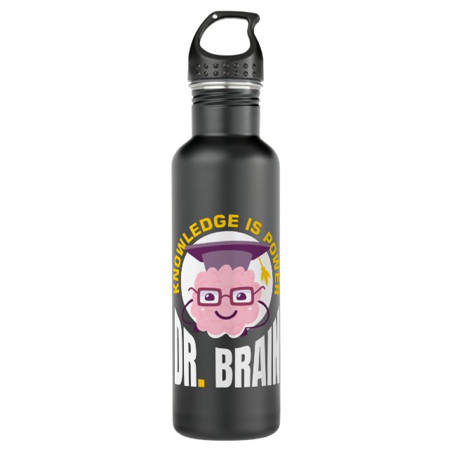 Dr. Brain Neurology Science Stainless Steel Water Bottle (Front)