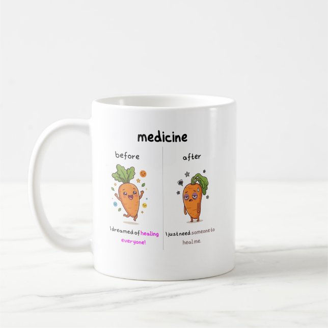 ​Dr. Carrot Before & After Med Funny Medical mug (Left)