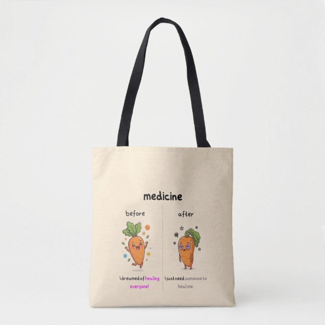  ​Dr. Carrot Before & After Medicine - tote bag  (Front)