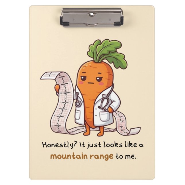 ​Dr. Carrot ECG Funny Medical Clipboard  (Front)