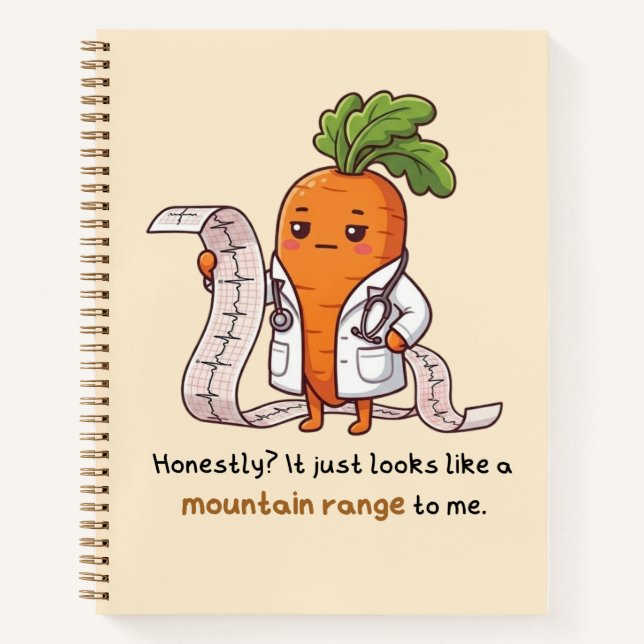  ​Dr. Carrot ECG Funny Medical spiral Notebook  (Front)