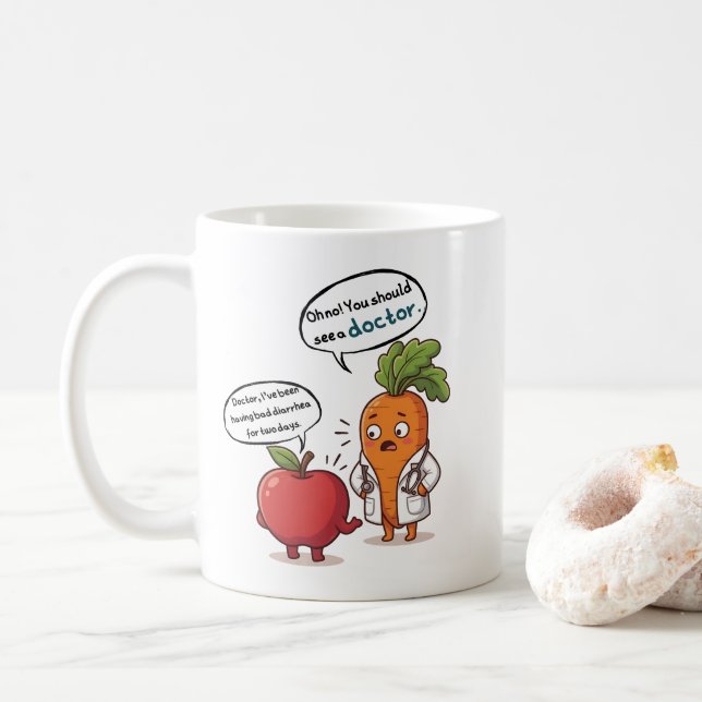 Dr. Carrot with His First Patient  Coffee Mug (With Donut)
