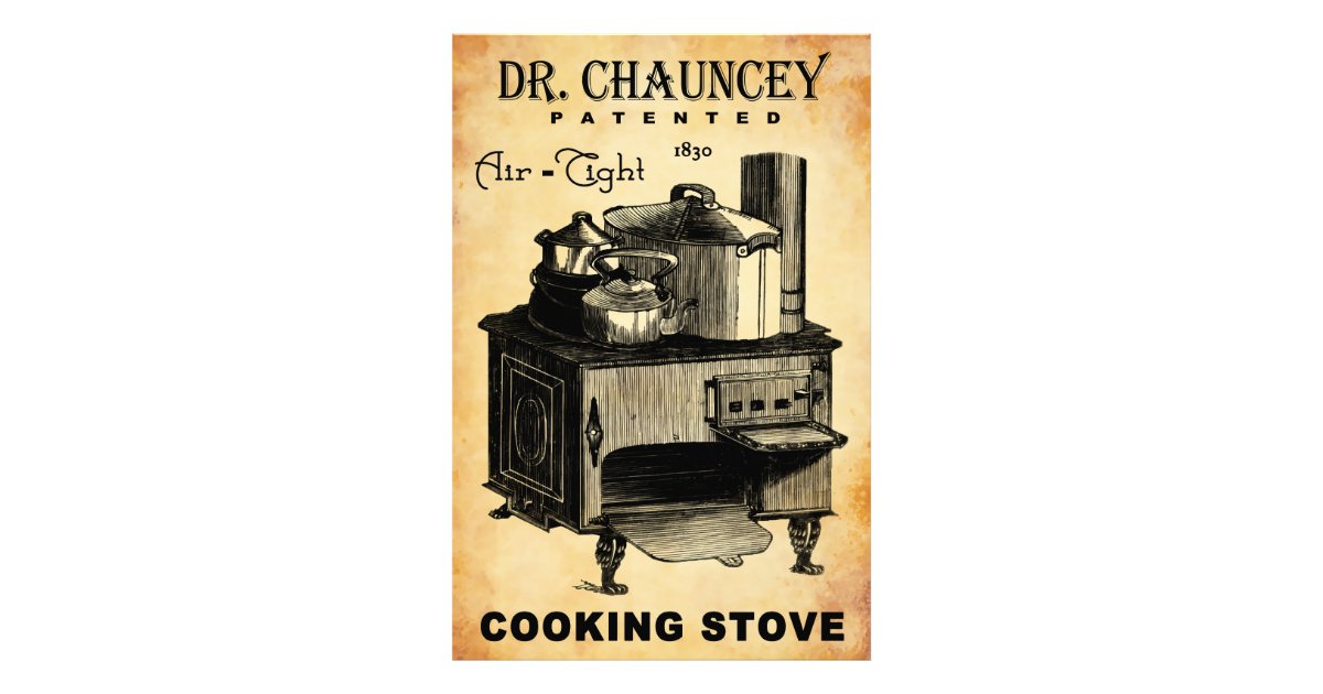 Dr. Chauncey Patented Air-Tight Cooking Stove 1830 Photo Print | Zazzle