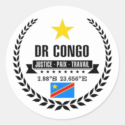 DR Congo Classic Round Sticker