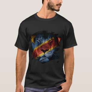 DR Congo Flag & African Lion Picture T-Shirt