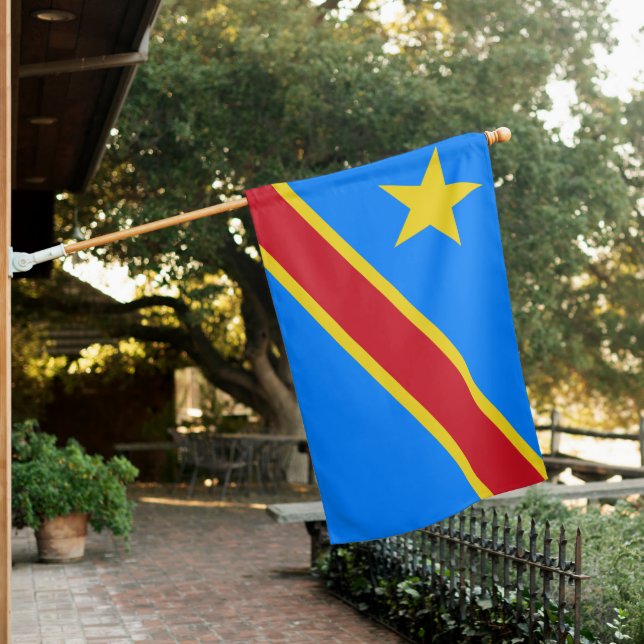 DR Congo Flag: Emblem of Strength and Unity House Flag (In SItu)