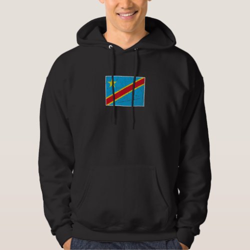 Dr Congo Flag With Vintage Congolese National Colo Hoodie