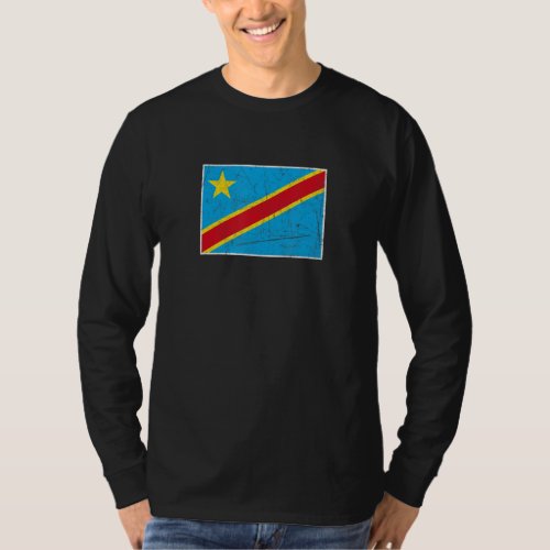 Dr Congo Flag With Vintage Congolese National Colo T_Shirt