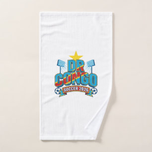 DR Congo Soccer 2026 Soccer Bold Country Typograph Hand Towel