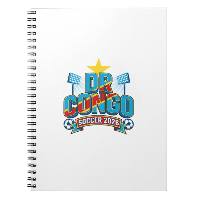 DR Congo Soccer 2026 Soccer Bold Country Typograph Notebook (Front)