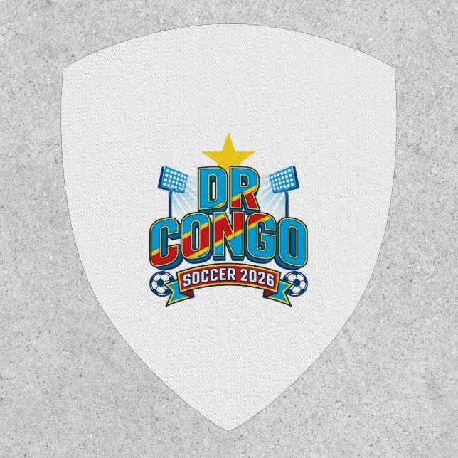 DR Congo Soccer 2026 Soccer Bold Country Typograph Patch (Front)