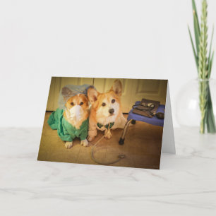 Dr. Corgi and Nurse Feel Better Soon Card
