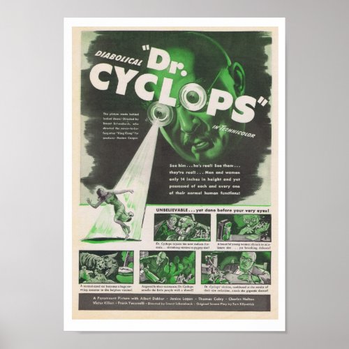 Dr Cyclops 1940 movie advertisement Poster