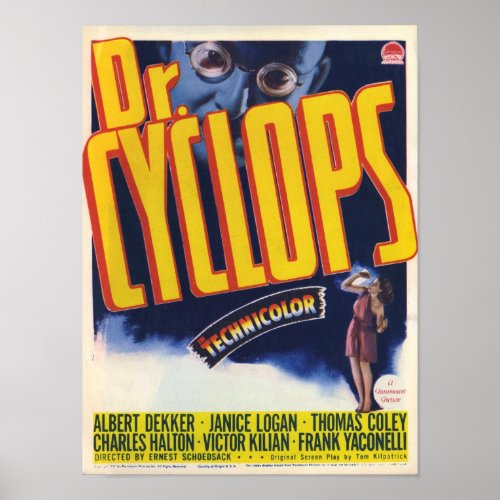 Dr Cyclops _ Vintage Movie Sci_Fi Horror Poster