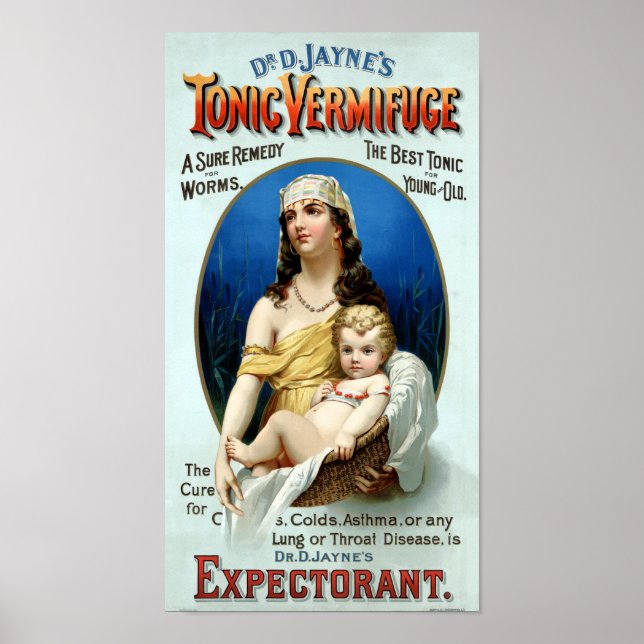 Dr. D. Jayne's Tonic Vermifuge Vintage Poster (Front)